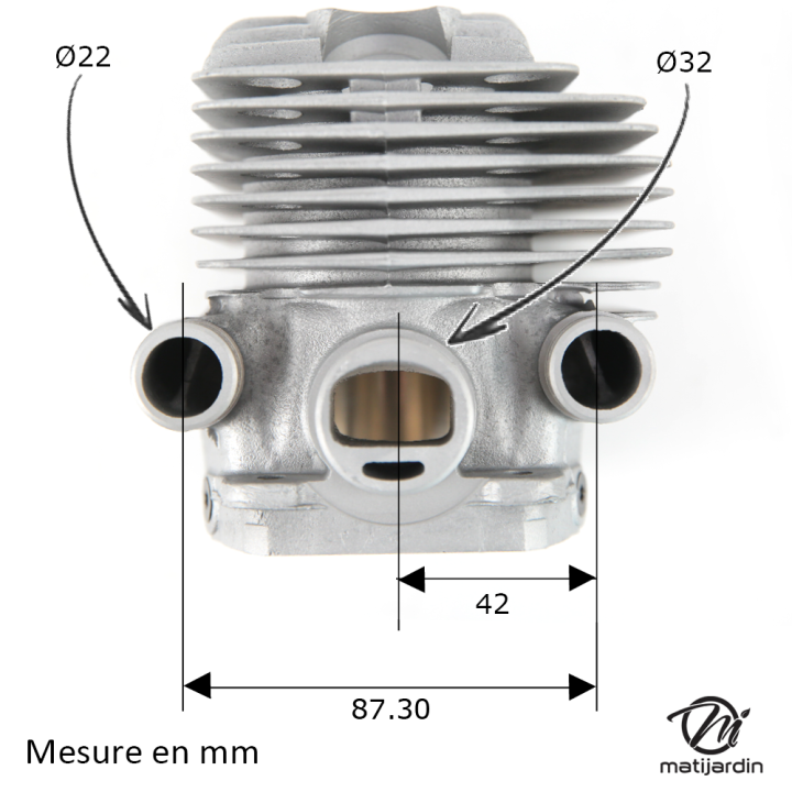 Cylindre piston pour découpeuses Stihl TS700, TS800. Diamètre 56 mm