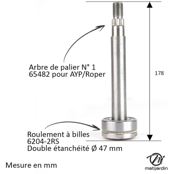 Lame + support + vis pour tondeuse AYP/Roper Bernard Loisirs Husquvarna. 46 cm