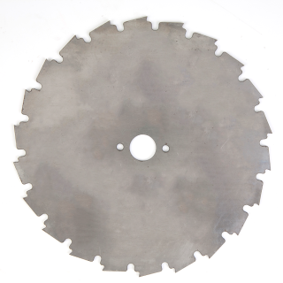 Lame disque 22 dents débroussailleuse. Gouges dentés. Ø 200 mm. Alésage 20 mm. Epaisseur 1,6 mm