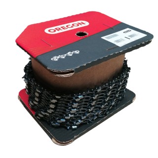 Chaîne Oregon pour tronçonneuse 3/8" 1,3 mm. Rouleau 100 pieds. Gouge profil demi carré