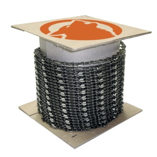 Chaîne Kerwood pour tronçonneuse 3/8" LP 1,3 mm. Rouleau 100 pieds. Gouge profil demi carré