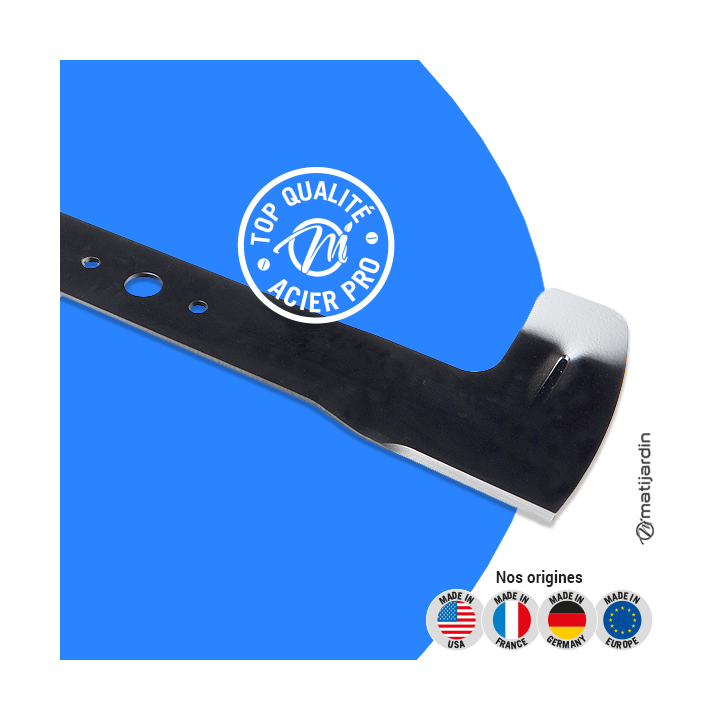 Lame tondeuse pour Sabo 92-13H. N° SB82004344/1. Coupe 46 cm