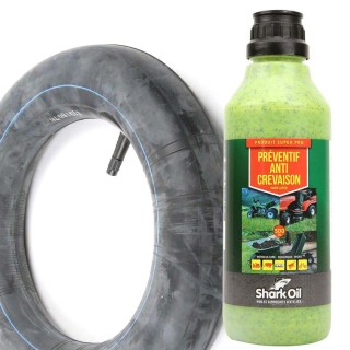 Chambre à air 480 x 400 x 8 droite + Anticrevaison SharkOil OKO 500 ml
