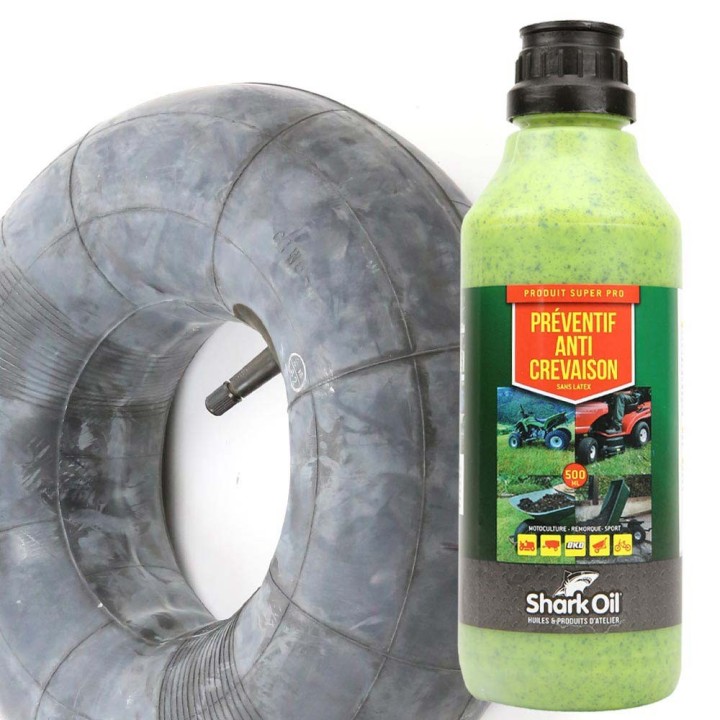 Chambre à air 15 x 600 x 6 droite + Anticrevaison SharkOil OKO 500 ml