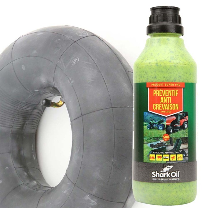Chambre à air 13 x 350 x 6 droite + Anticrevaison SharkOil OKO 500 ml