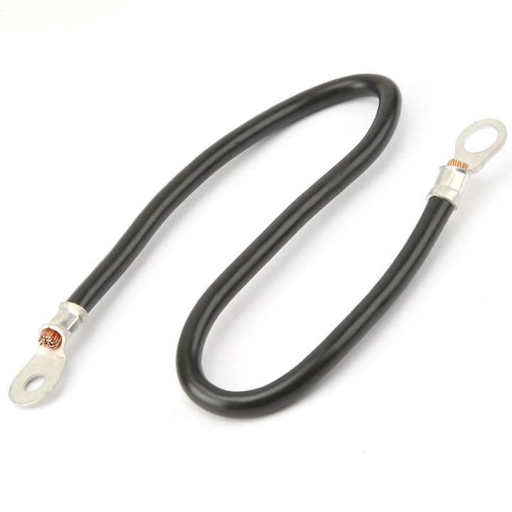 Câble batterie avec cosses pour tondeuse. Noir. Longueur 40 cm