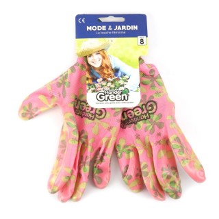Gants imprimés féminin. Travaux jardin. Taille 8. HanderGreen®