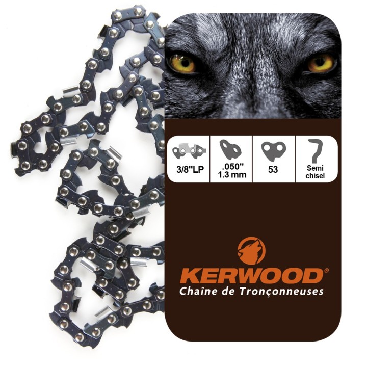 Chaine pour ECHO CS-310ES 3/8"LP 1,3 mm 53 maillons. Kerwood
