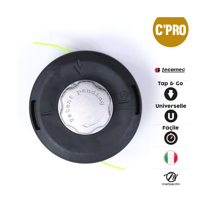 Tête débroussailleuse 2 fils. Tap & Go. Ø 130 mm. Universelle. Tecomec