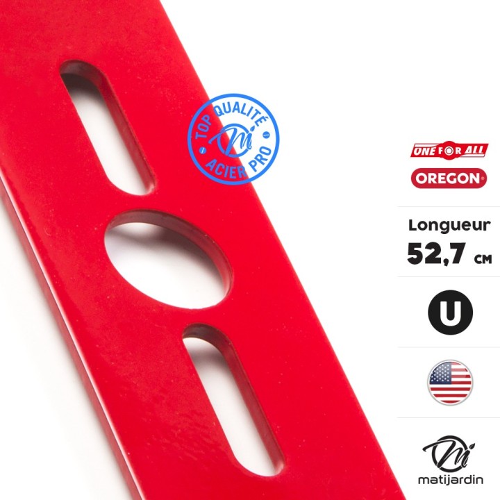 Lame tondeuse universelle Oregon droite. Coupe 52,7 cm