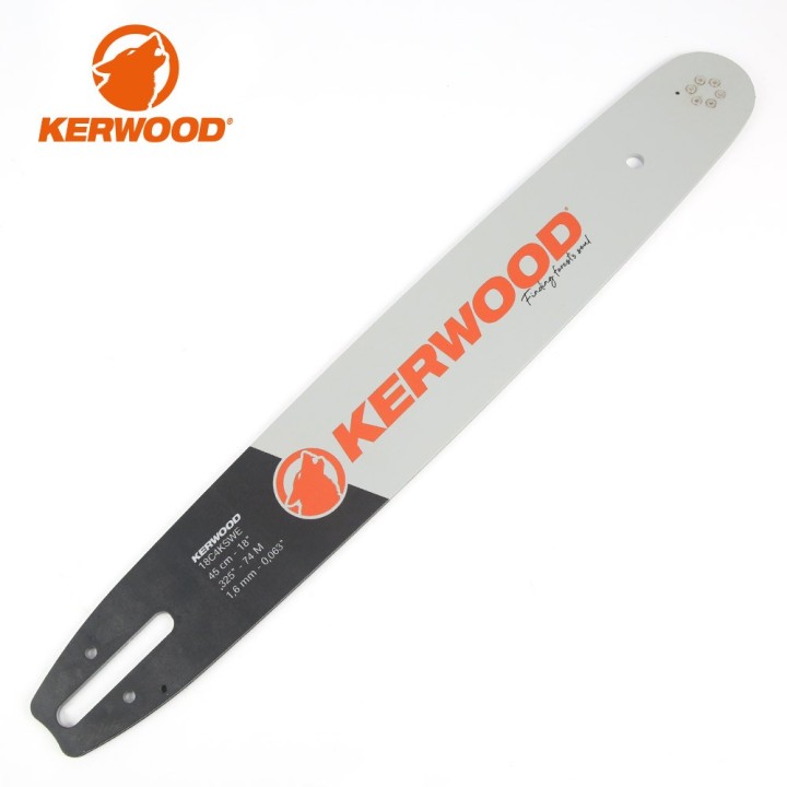 Guide tronçonneuse Kerwood 45 cm .325" 1,6 mm. 74 maillons. 18C4KSWE