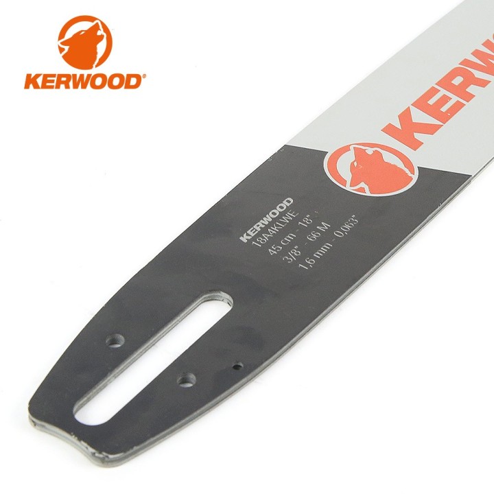 Guide tronçonneuse Kerwood 45 cm 3/8" 1,6 mm. 66 maillons. 18A4KLWE