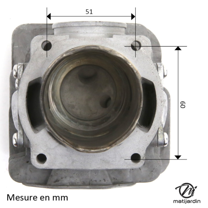 Cylindre piston adaptable pour tronçonneuse Husqvarna HS372XT. Diamètre 50 mm