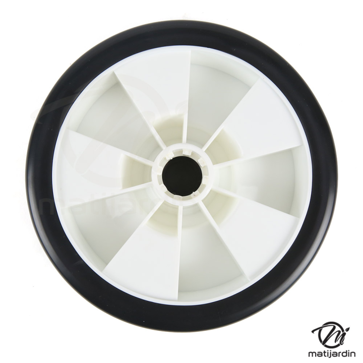 Roue de tondeuse universelle. Ø 180 mm. Livrée avec jeu de bagues