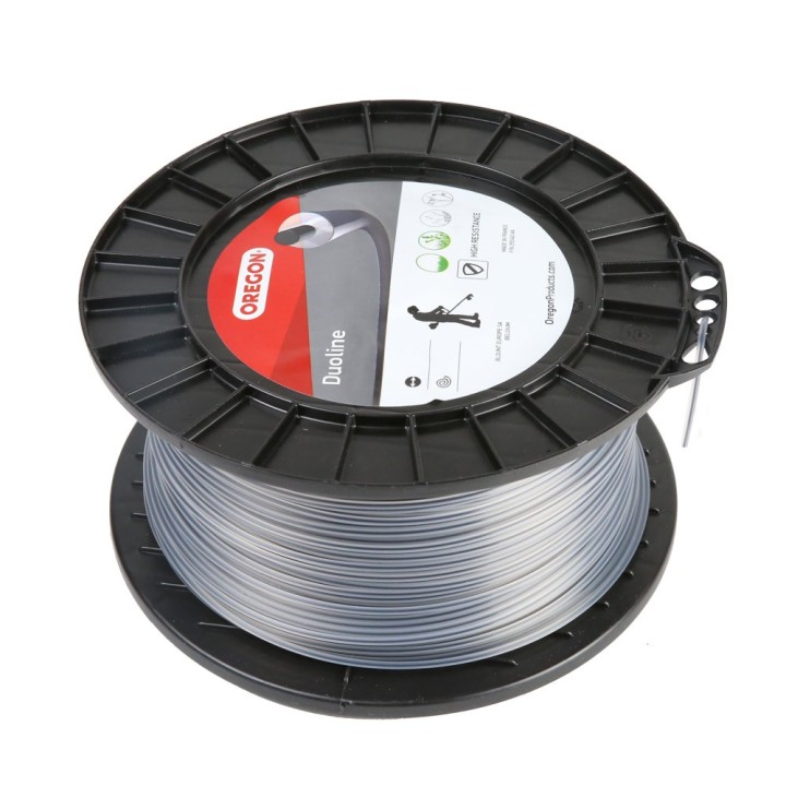 Fil Oregon Duoline 2,4 mm x 180 m. Rond. Transparent. Bobine. Fil débroussailleuse