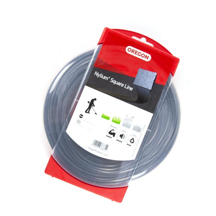 Fil nylon Oregon Nylium 3,5 mm x 30 m. Carré. Blister. Fil débroussailleuse