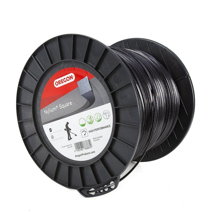 Fil nylon Oregon Nylium 3 mm x 155 m. Carré. Bobine. Fil débroussailleuse