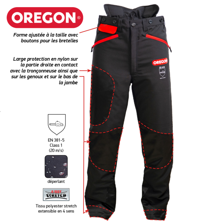 Pantalon Oregon Waipoua anti-coupure . Taille XL