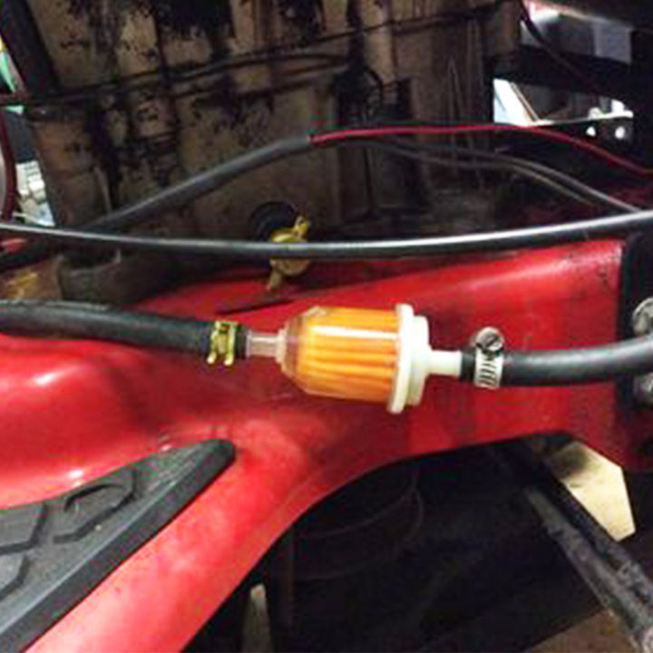 Filtre à essence avec une double sorties ( Ø 6,5 et 8 mm) de grand modèle. Par 2