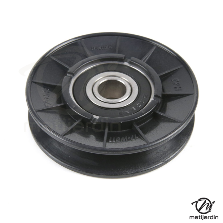 Poulie diam 77 mm larg. 13 mm à gorge type "V" axe 12,7 mm