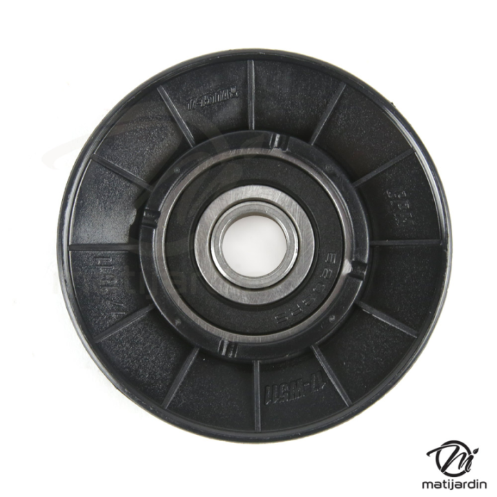 Poulie diam 77 mm larg. 13 mm à gorge type "V" axe 12,7 mm