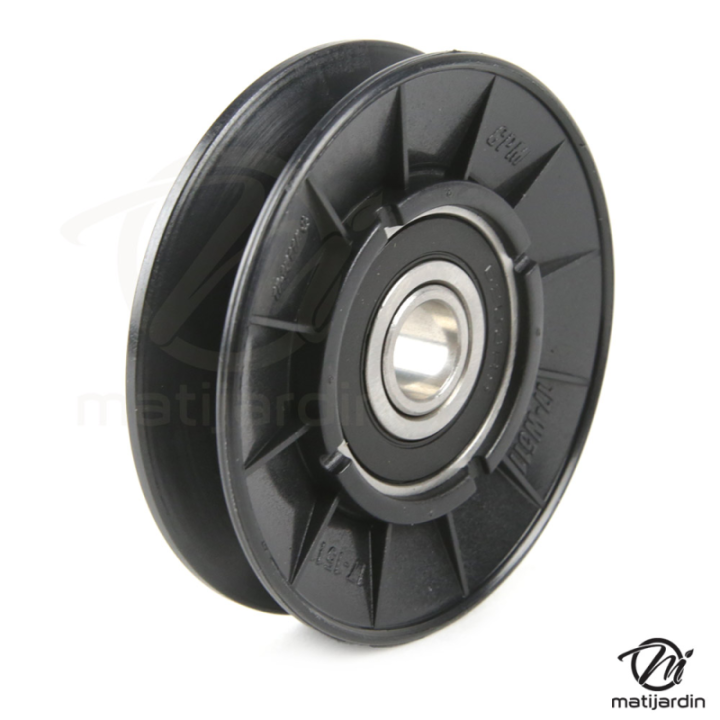 Poulie diam 77 mm larg. 13 mm à gorge type "V" axe 12,7 mm