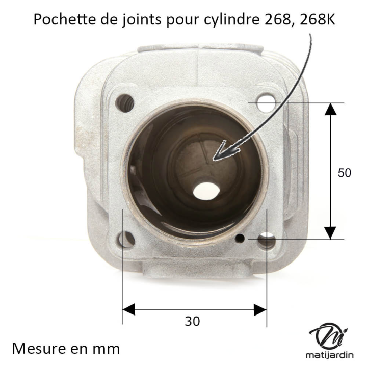 Cylindre & piston pour Husqvarna 268, 268K diam 50mm