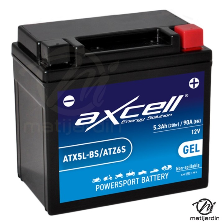 Batterie tondeuse gel Axcell ATX5L-BS/ATZ6S 5,3 Ah