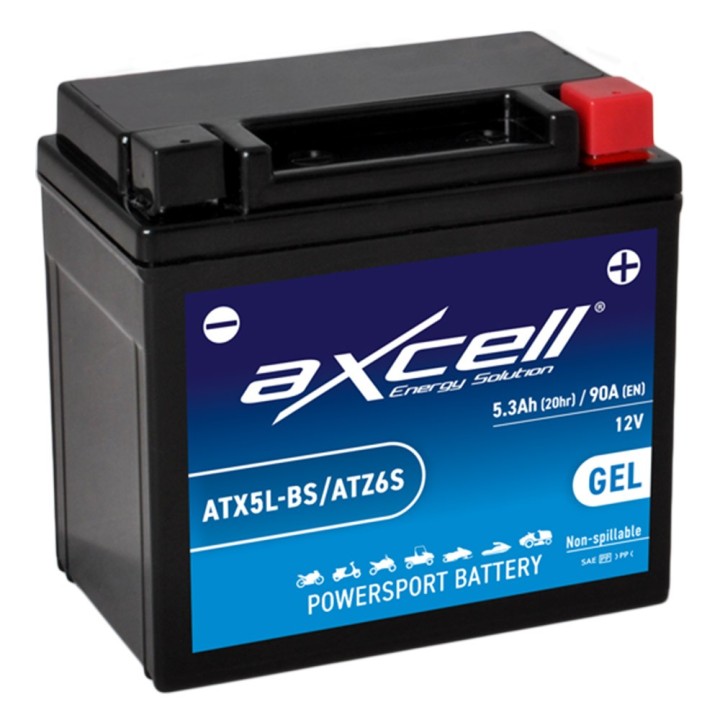 Batterie tondeuse gel Axcell ATX5L-BS/ATZ6S 5,3 Ah