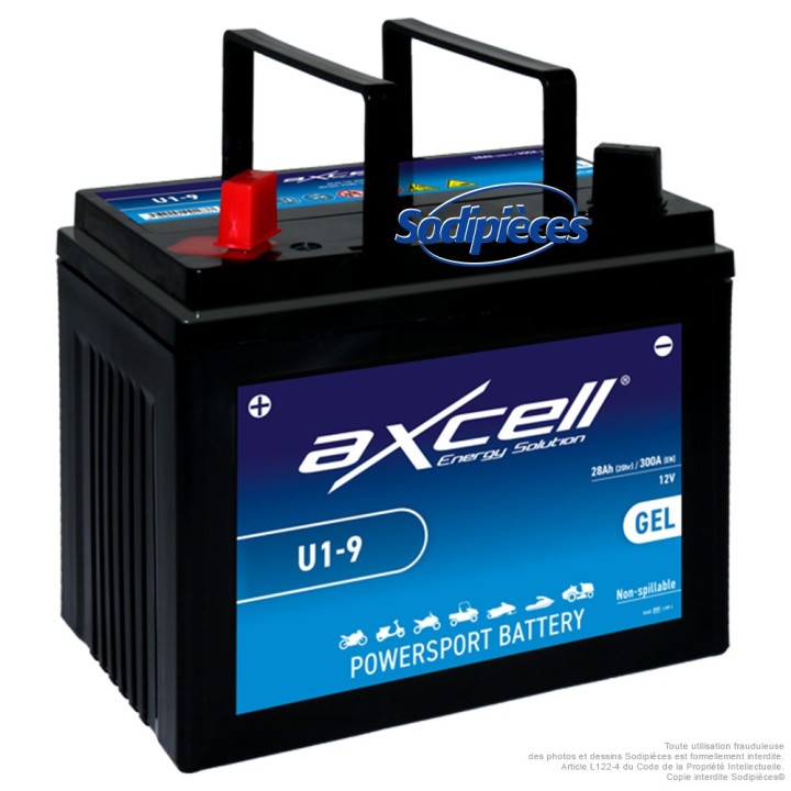 Batterie tondeuse gel Axcell U1-9 28 Ah