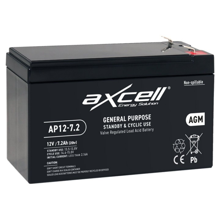 Batterie tondeuse gel Axcell AP12-7.2 7,2 Ah