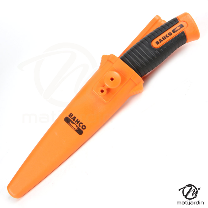 Couteau Bahco Pradines 2444. Lame acier inoxydable. Robuste multiusage avec étui
