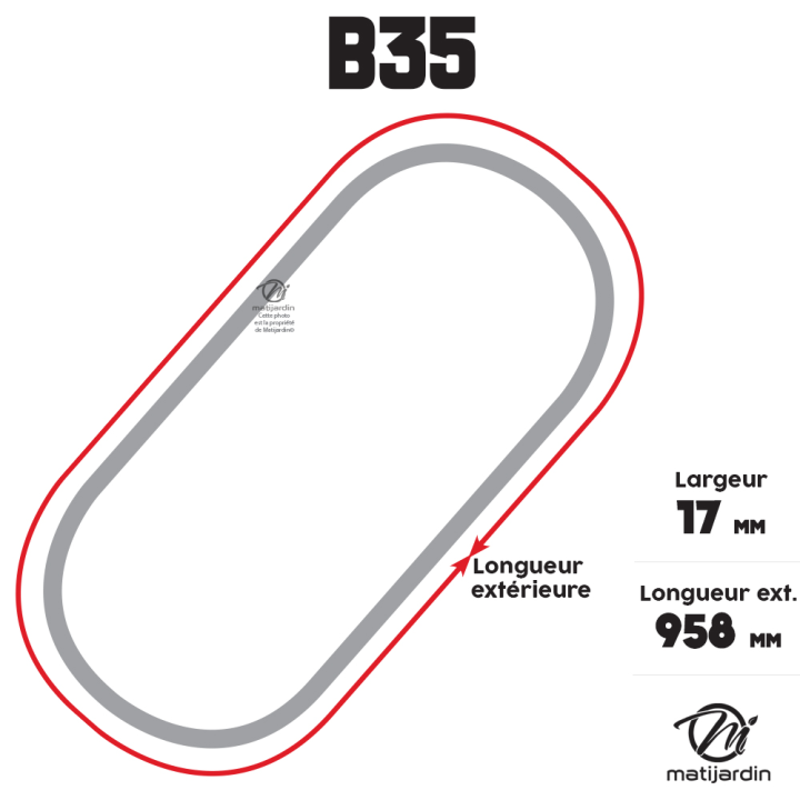 Courroie tondeuse Trapézoïdale B37 - 17 mm x 1009 mm
