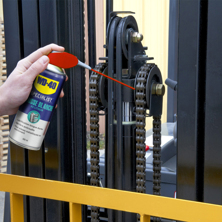 Dégrippant WD40 Specialist Graisse blanche. 400 ml. Nettoyant, lubrifiant. Protège humidité corrosion