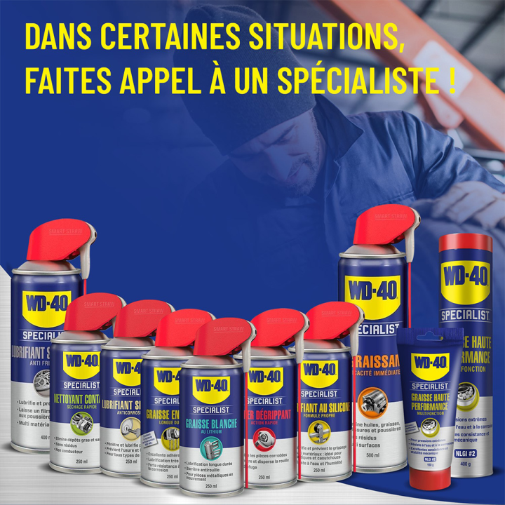 Dégrippant WD40 Specialist Huile de coupe. 400 ml. Nettoyant, lubrifiant. Protège humidité corrosion