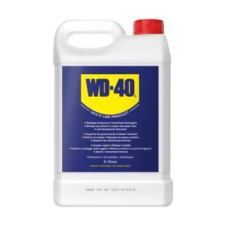 Dégrippant WD40. 5 litres. Nettoyant, dégrippant, lubrifiant. Protège humidité corrosion