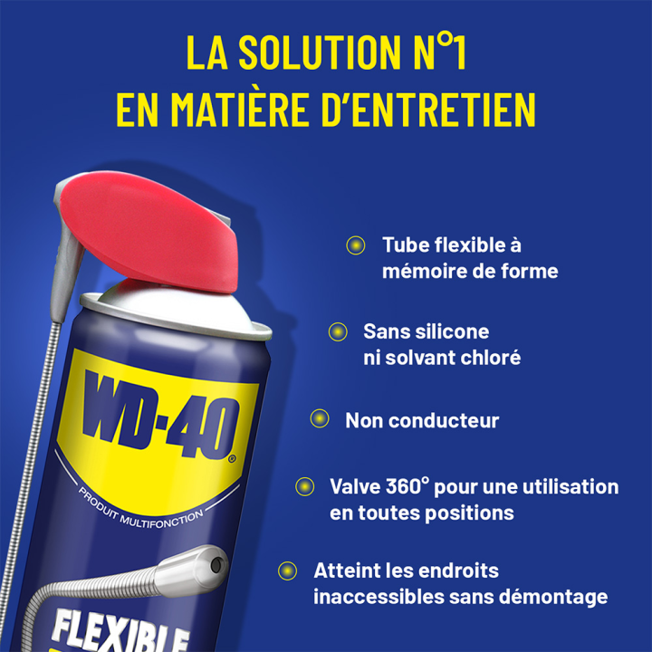 Dégrippant WD40 400 ml avec flexible. Nettoie lubrifie protège humidité corrosion