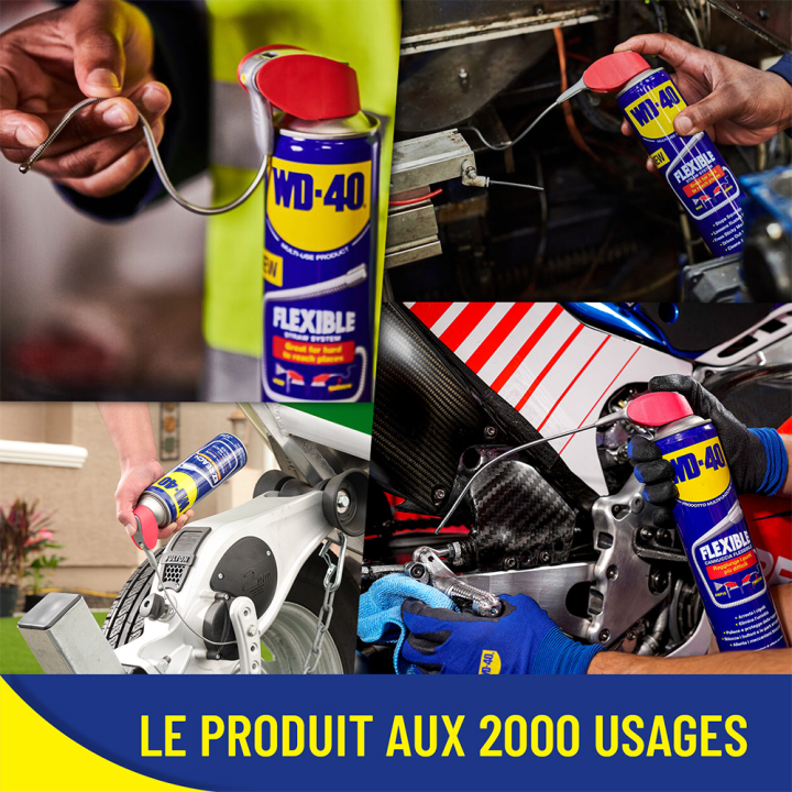 Dégrippant WD40 400 ml avec flexible. Nettoie lubrifie protège humidité corrosion