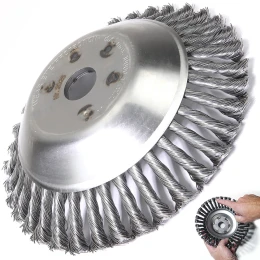 Brosse désherbage pour débroussailleuse. Diamètre 230 mm. Alésage 25,4 mm