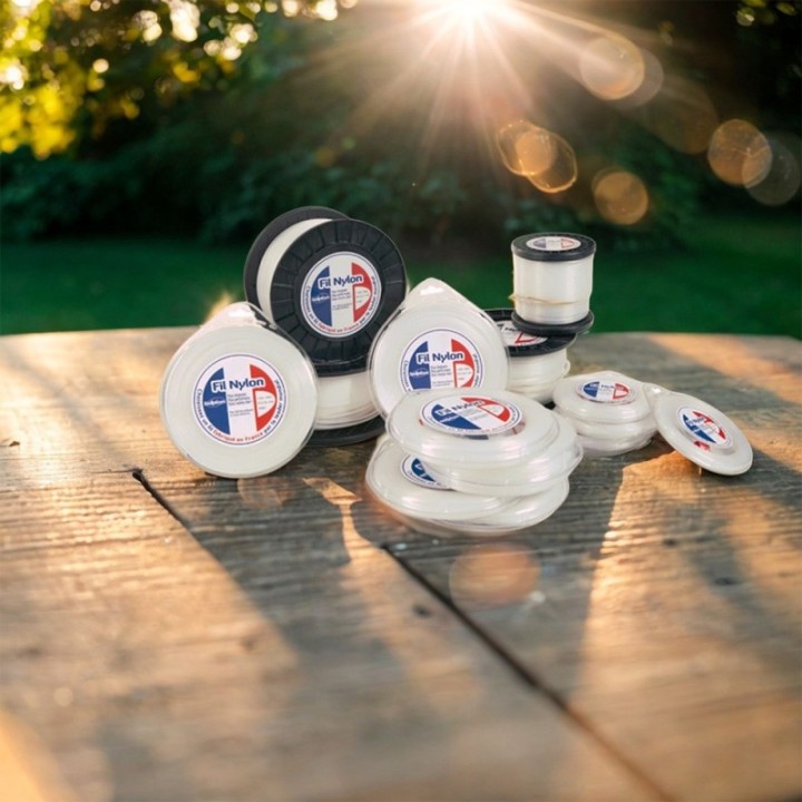Fil nylon 3 mm x 30 m Rond Blanc Blister