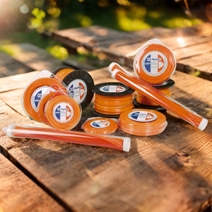 Fil nylon 50 brins 3 mm Carré Orange Tube