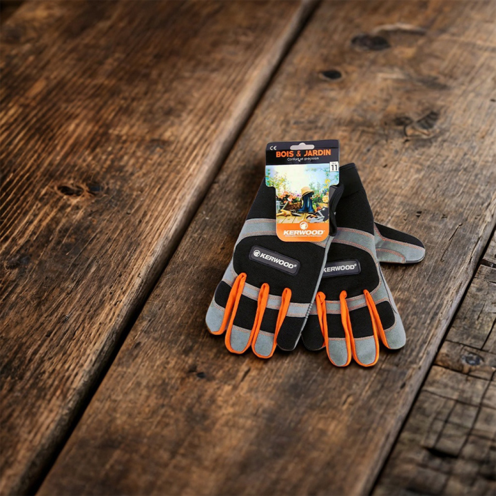 Gants gris. Bois et Jardin. Taille 11. Kerwood