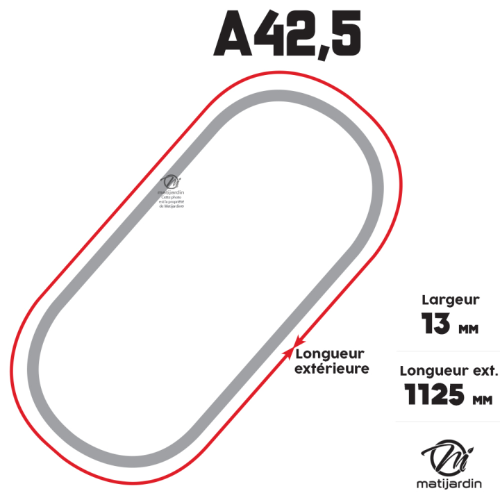 Courroie tondeuse Trapézoïdale A42,5 - 13 mm x 2030 mm
