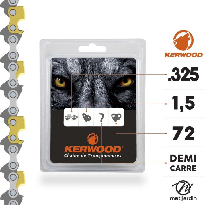 Chaîne tronçonneuse en titane Kerwood 72 maillons .325" 1,5mm