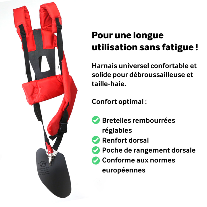 Harnais universel pour débroussailleuse. Confort professionnel
