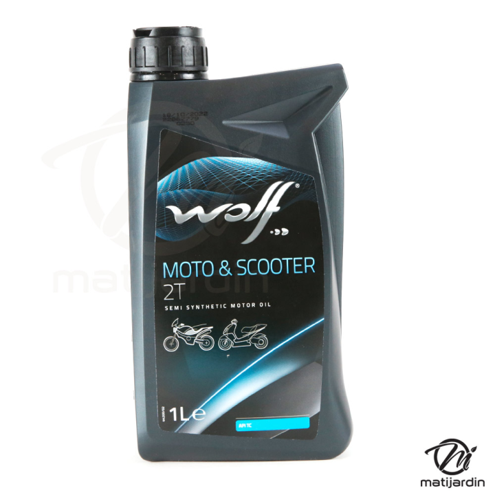 Huile moteur Wolf Scooter 2 Temps pour 2 roues. 1 litre