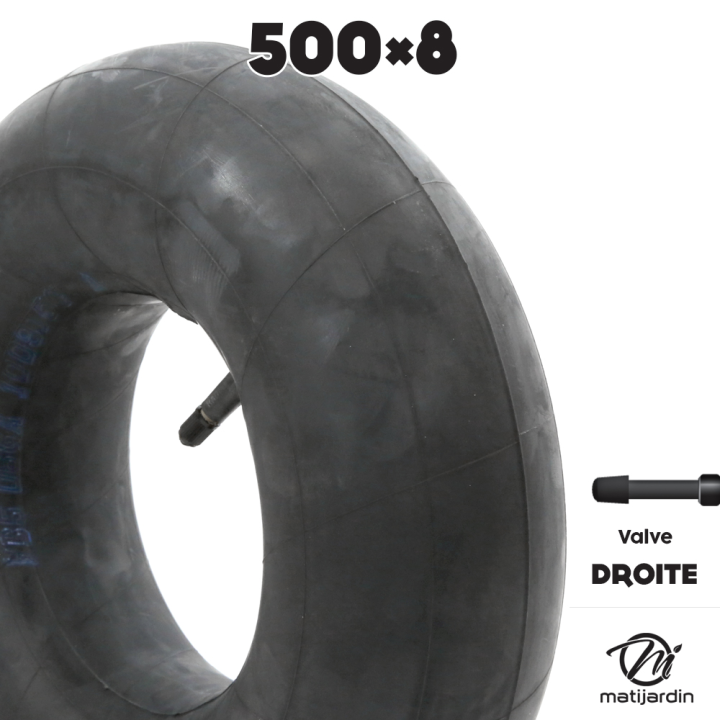 Chambre à air spéciale motoculture. 500 x 8. Valve coudée