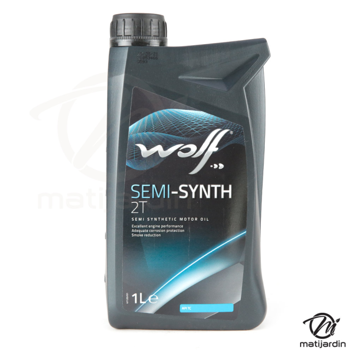 Huile moteur 2 temps semi-synth Wolf 1 litre