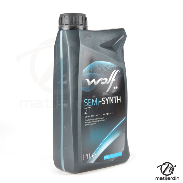 Huile moteur 2 temps semi-synth Wolf 1 litre