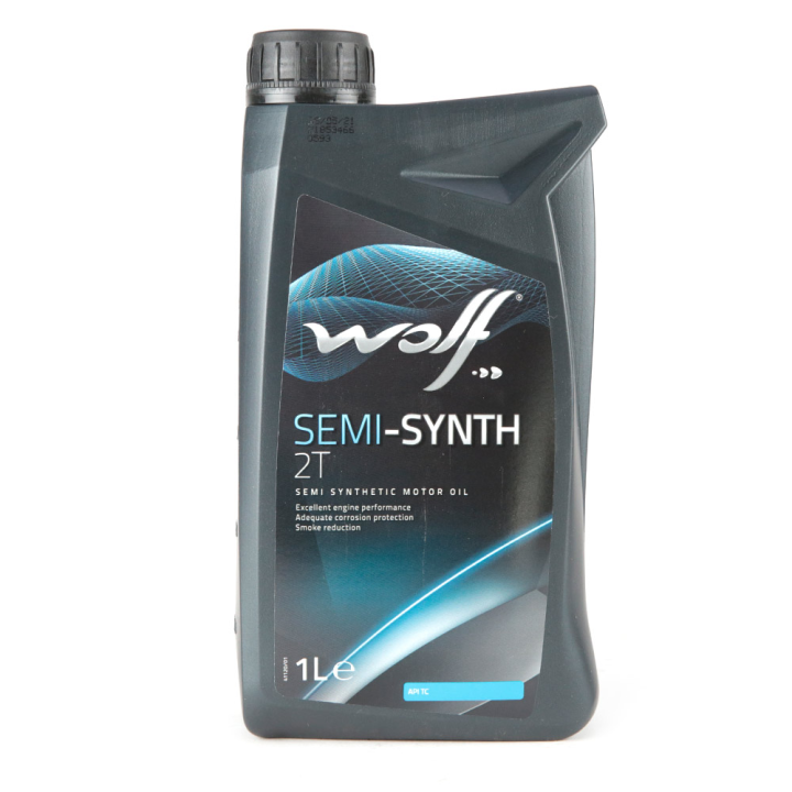 Huile moteur 2 temps semi-synth Wolf 1 litre